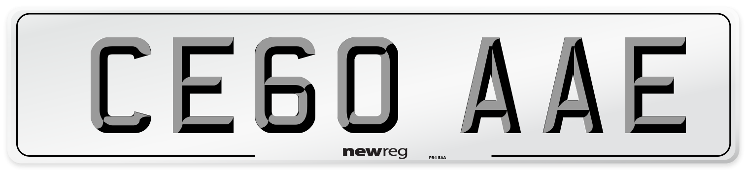 CE60 AAE Number Plate from New Reg